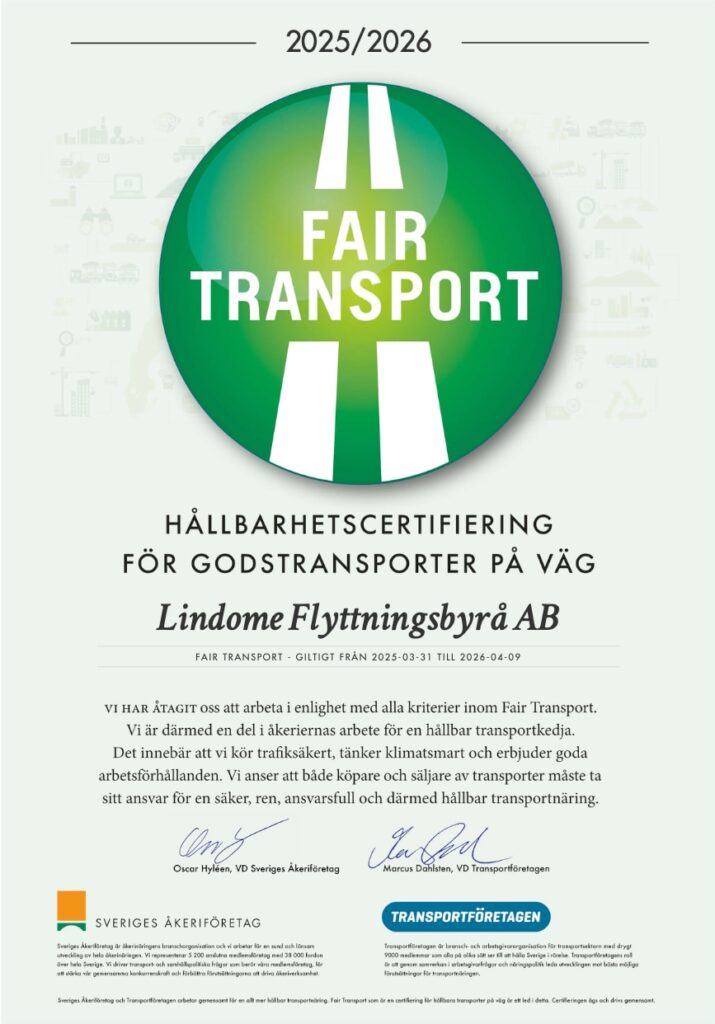 lindome-certifikat-hallbarhet Certifikat för hållbarhet Lindome Flytt